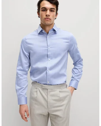 Camasa regular fit de bumbac, Albastru deschis
