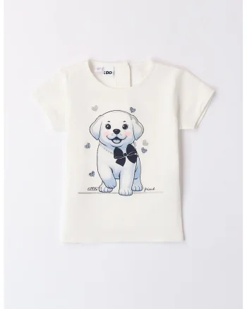 Tricou cu decolteu la baza gatului si imprimeu, Albastru pastel/Negru stins/Alb murdar