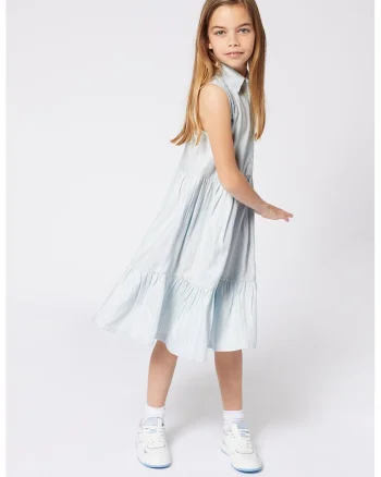 Rochie evazata fara maneci, Albastru glaciar
