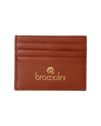 Portcart piele cu logo - 35499, Maro, 8.5x11x1