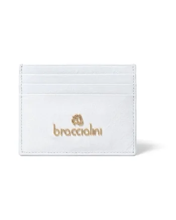 Portcart piele cu logo - 35499, Alb, 8.5x11x1