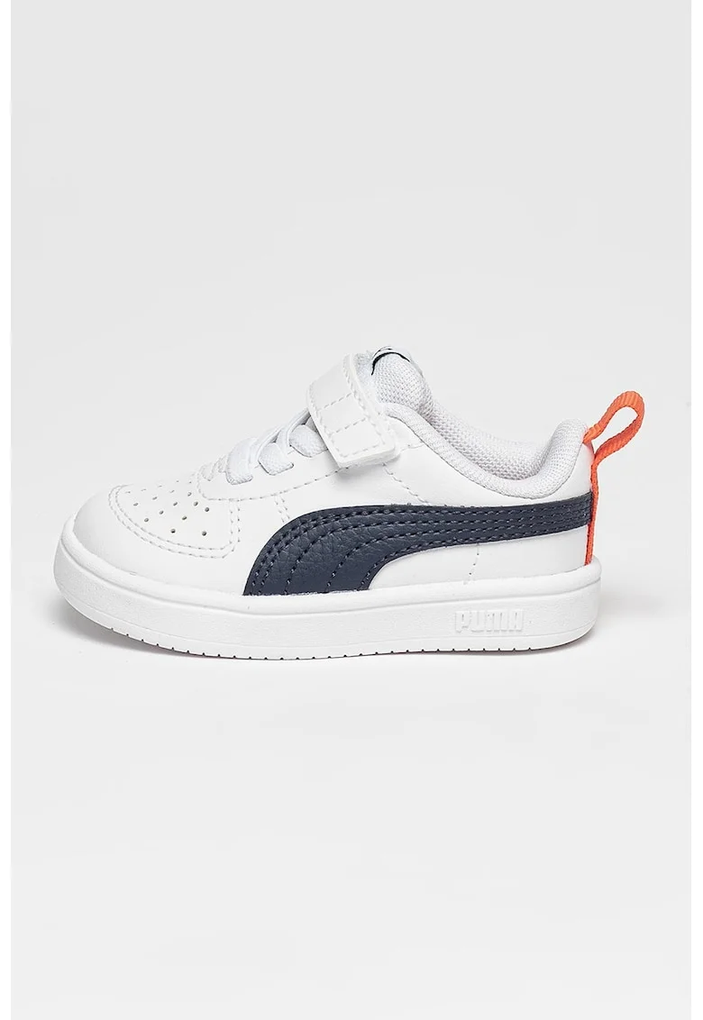 Pantofi sport unisex Rickie AC+ din piele ecologica cu inchidere velcro, Alb/Bleumarin