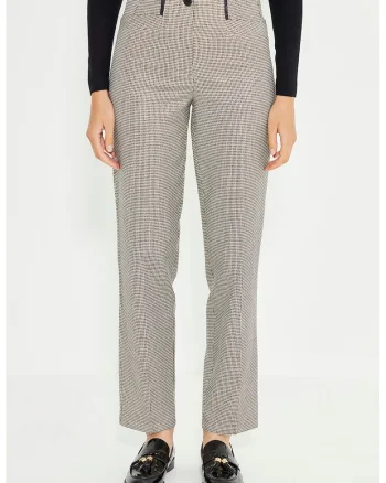 Pantaloni drepti cu talie inalta, Gri deschis