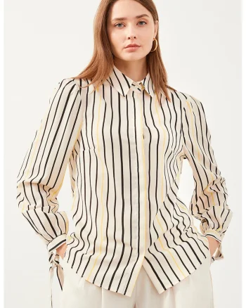 Camasa regular-fit cu dungi, Bej deschis
