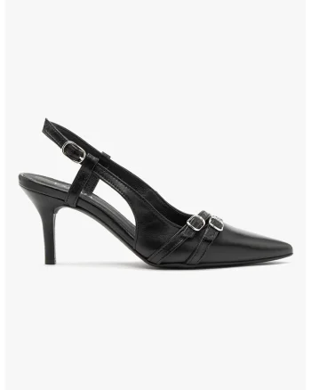 Pantofi de piele cu catarame Ofelia, Negru