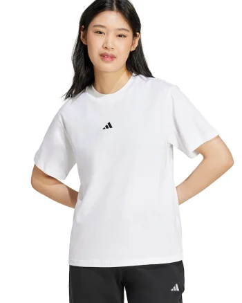 Tricou cu decolteu lrotund si logo discret, Alb/Negru stins