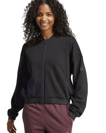 Bluza de trening cu fermoar si guler basebal, Negru