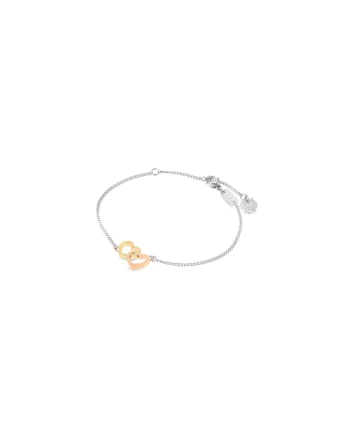 Bratara cu elemente placate cu aur de 18K,  Crazy Heart United, argintiu