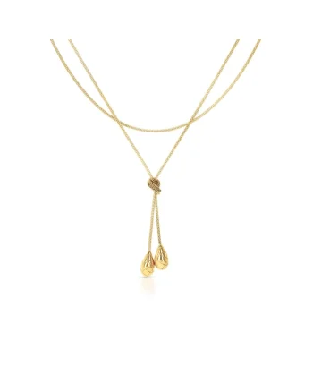 Colier placat cu aur de 18k cu model rasucit Duo