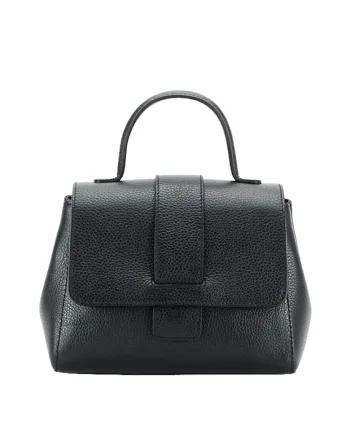 Geanta din piele naturala neagra 1047 123 12157, Negru