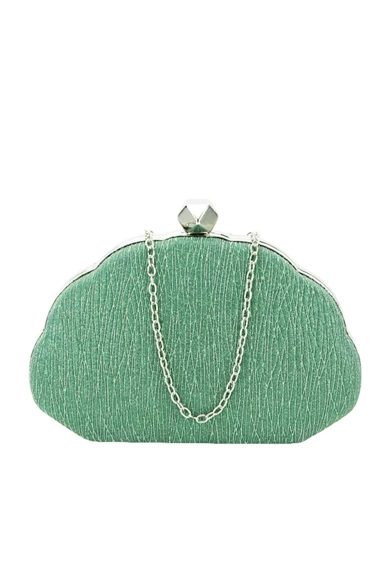 Geanta clutch verde cu sclipici BHY-5041 05 12941, Verde