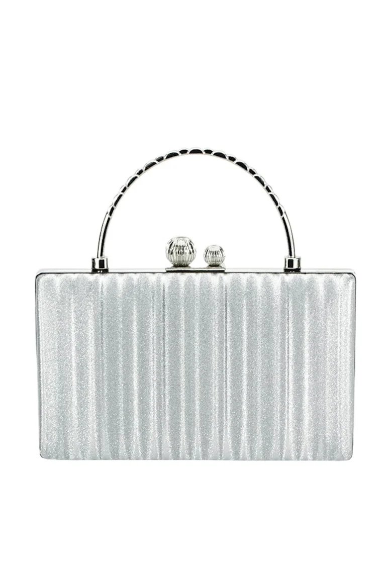 Geanta argintie, clutch cu maner BME-622 05 15265, Argintiu