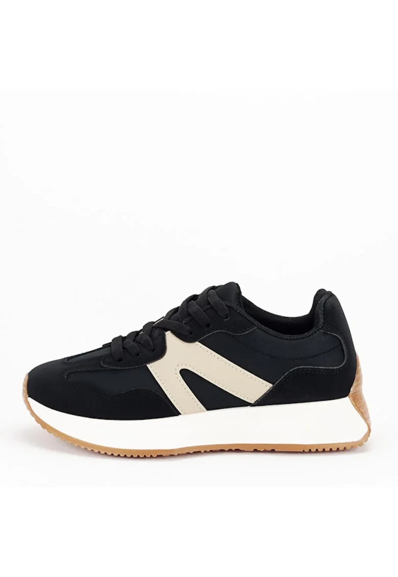 Sneakers negrii cu talpa groasa 8917 M2 15474, Negru
