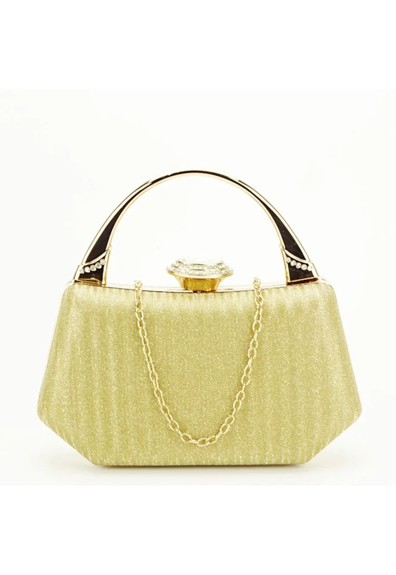 Clutch elegant cu maner B-55461 06dsazxfff, Auriu, 11x20x4