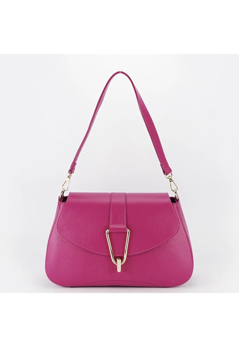 Geanta eleganta din piele naturala 1755 125, Fucsia, 19x30x10