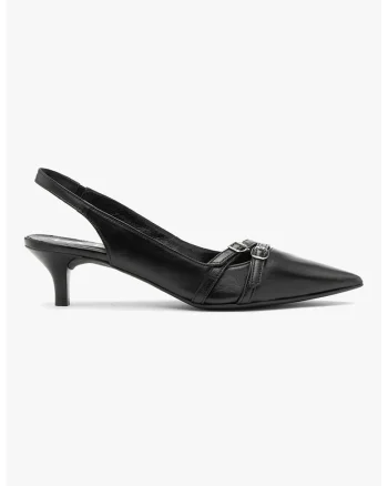 Pantofi slingback de piele Sarah, Negru