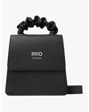 RYLKO, Geanta de piele cu maner si logo, Negru