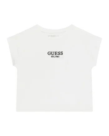 Tricou cu decolteu la baza gatului si logo, Negru/Alb optic