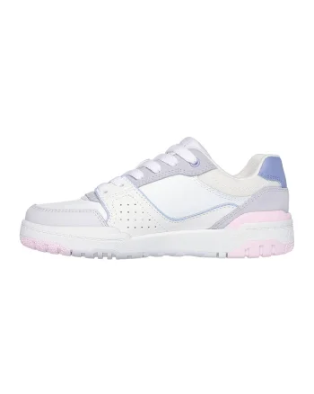 Pantofi sport de piele cu garnituri de piele ecologica, Alb