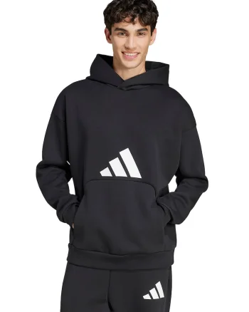 Hanorac relaxed fit cu buzunar kangaroo, Negru