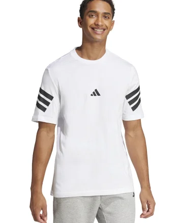 Tricou din bumbac cu 3 dungi Future Icons, Alb/Negru