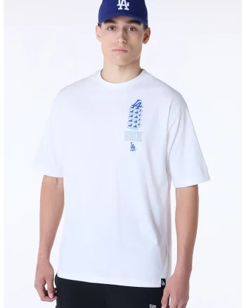 Tricou de bumbac cu imprimeu, Albastru royal/Alb optic