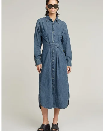 Rochie maxi de denim, Albastru