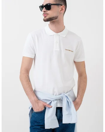 Tricou polo cu logo, Alb optic/Caramel