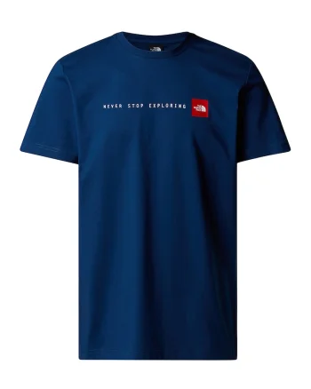 Tricou cu imprimeu logo Never Stop Exploring, Albastru indigo