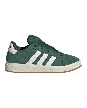 Pantofi sport Grand Court 00s din piele intoarsa, Alb/Verde aquamarin