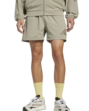 Pantaloni scurti cu snur de ajustare si buzunare laterale, Grej