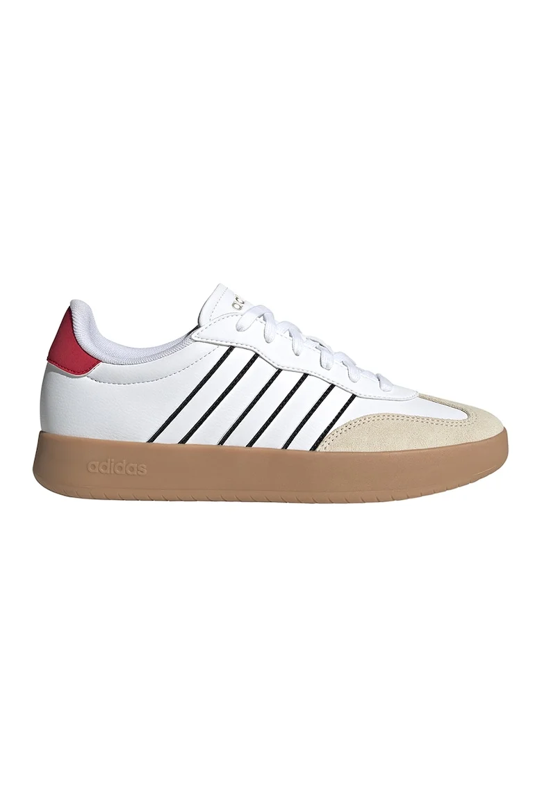 Pantofi sport din piele ecologica cu insertii din piele intoarsa Barreda, Rosu/Alb/Crem