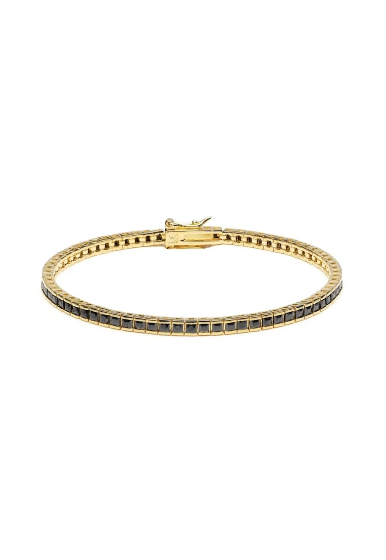 Bratara Tennis Gold Din Argint Briliant