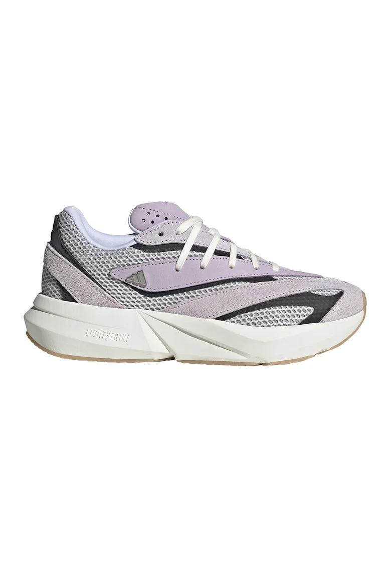 Pantofi sport cu insertii de piele intoarsa Lightblaze, Gri deschis/Roz prafuit