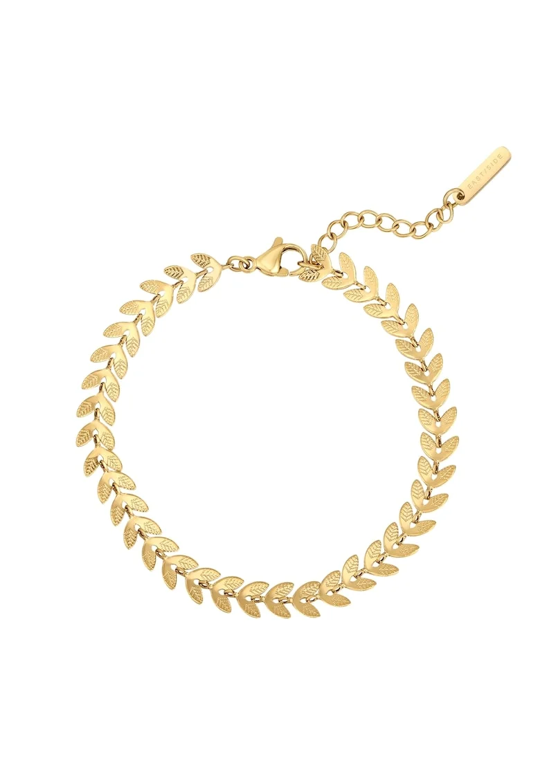 Bratara in forma de frunze placata cu aur de 14K, Auriu