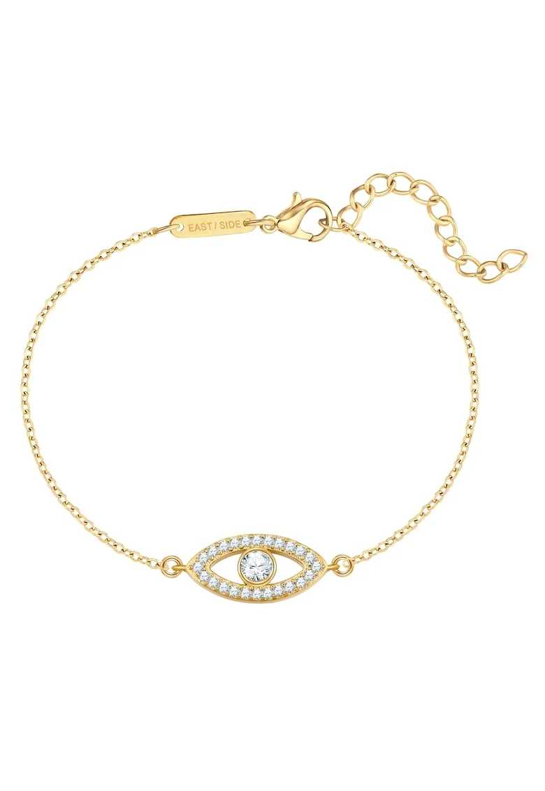 Bratara placata cu aur de 14K cu talisman zirconia, Auriu