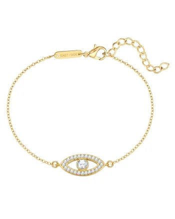 Bratara placata cu aur de 14K cu talisman zirconia, Auriu