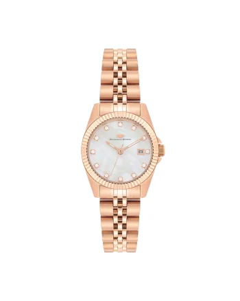 Ceas analog cu cristale, Auriu rose