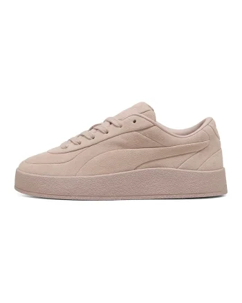 Pantofi sport low cut de piele intoarsa, Roz prafuit