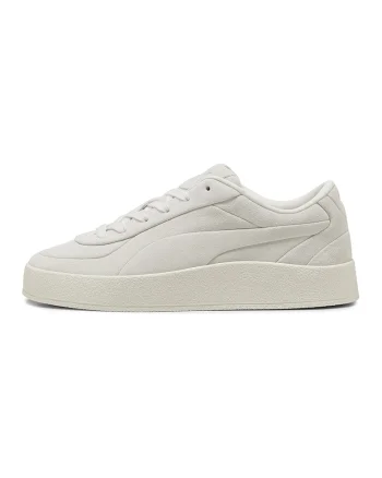 Pantofi sport low cut de piele intoarsa, Alb murdar