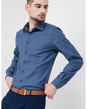 Camasa regular-fit cu model, Albastru lavanda