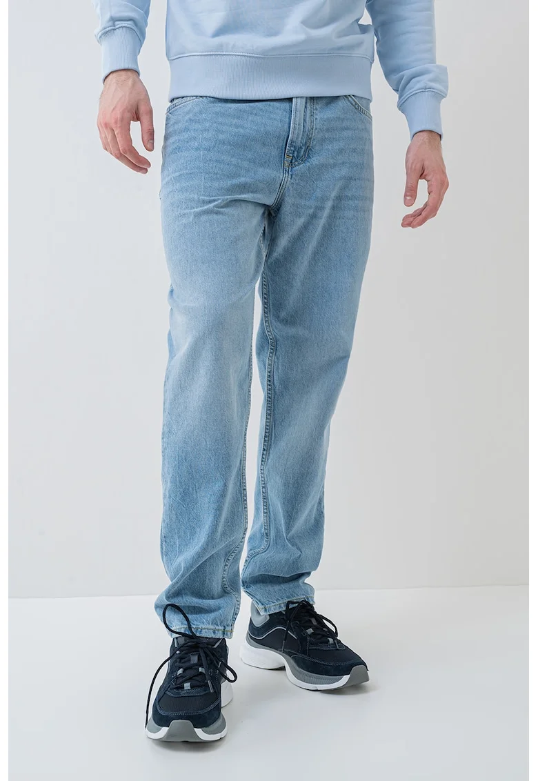 Blugi relaxed fit de denim cu buzunare, Albastru deschis melange