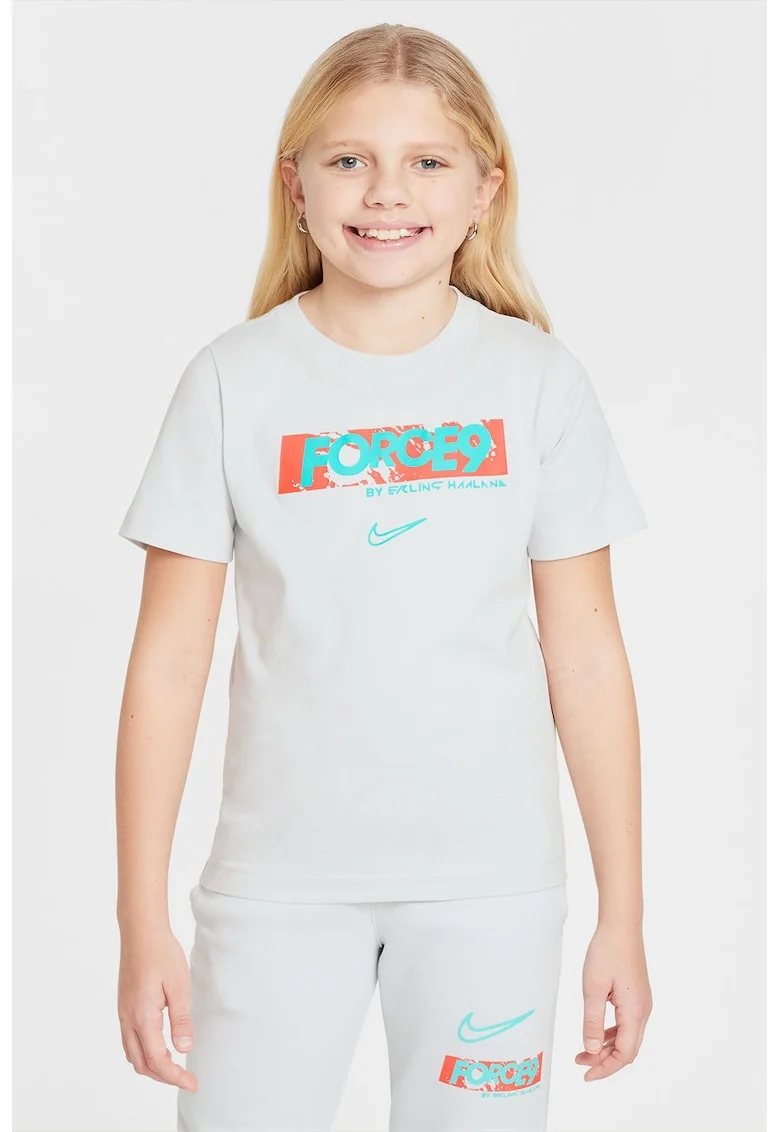 Tricou cu tehnologie Dri-Fit pentru fotbal, Albastru glaciar