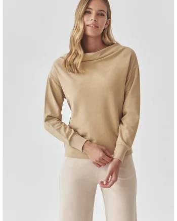 Bluza de trening din amestec de bumbac, Bej