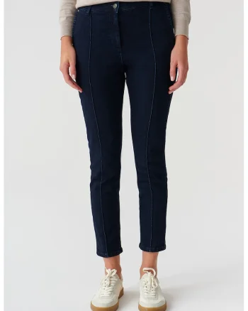 Blugi crop slim fit, Bleumarin