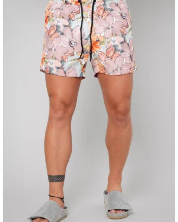 Pantaloni scurt de baie Flower Rose Quartz 12344, Roz prafuit