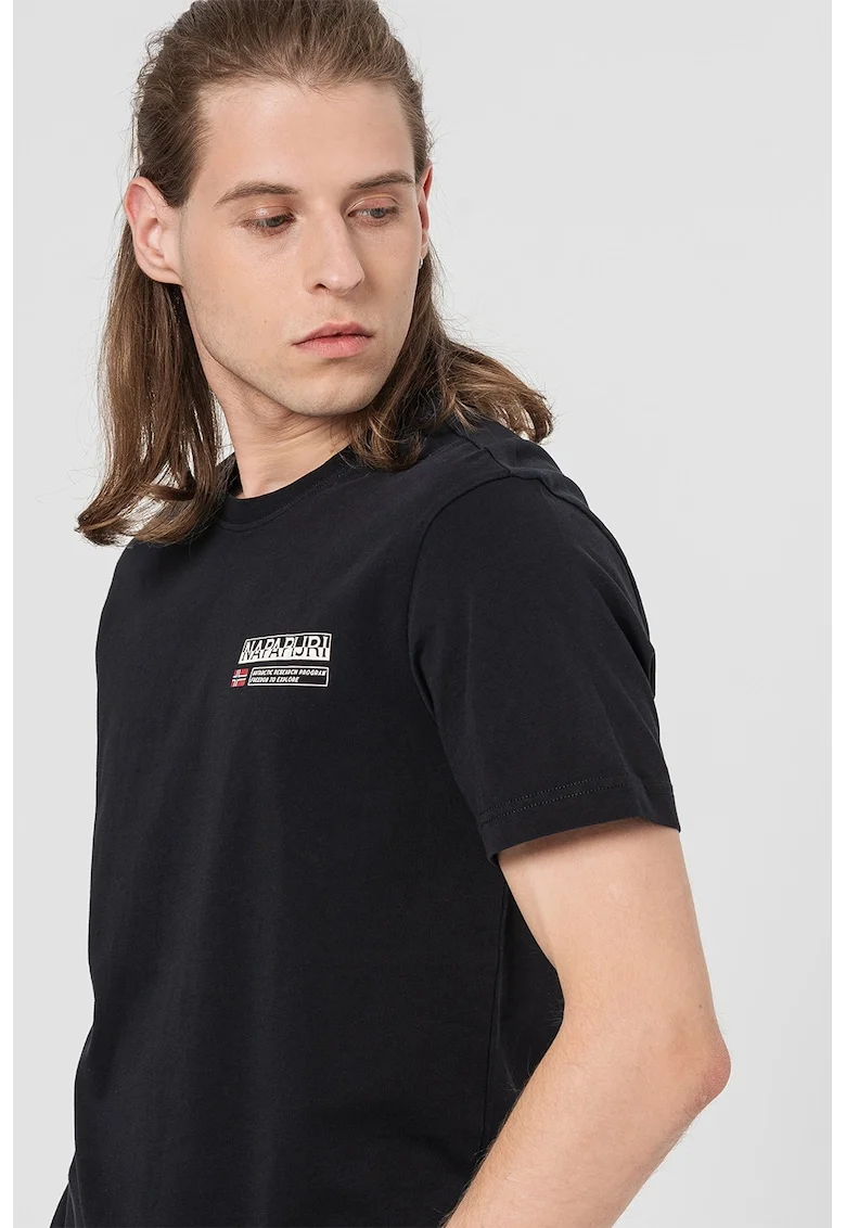 Tricou cu decolteu la baza gatului Kasba, Alb/Negru