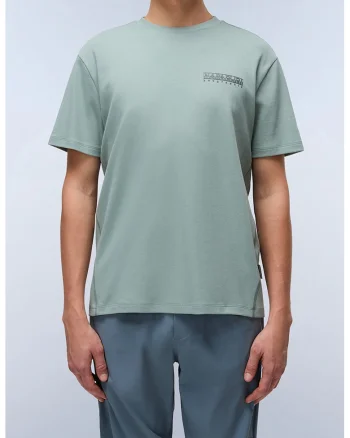 Tricou din bumbac cu imprimeu logo si model grafic, Verde deschis