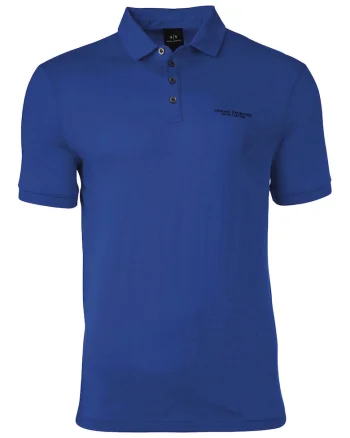 Tricou polo slim fit din bumbac cu logo discret, Albastru indigo