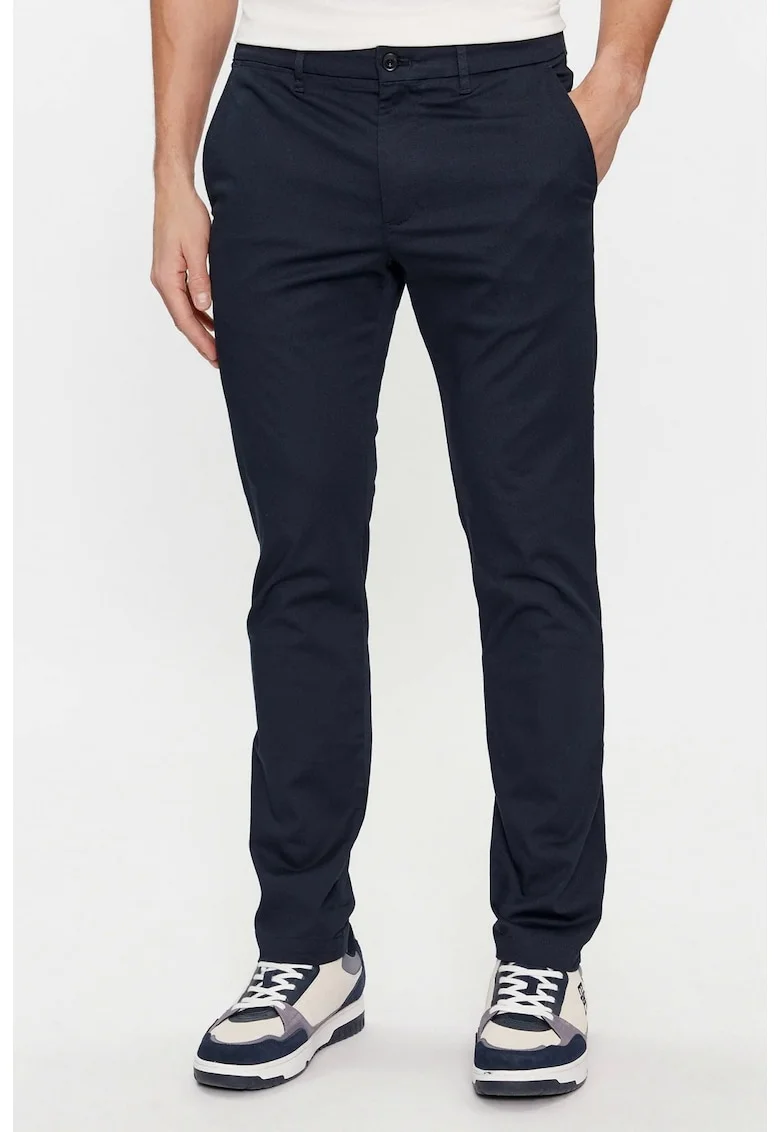 Pantaloni barbati  chino Bleecker Printed Structure MW0MW28642, Bleumarin